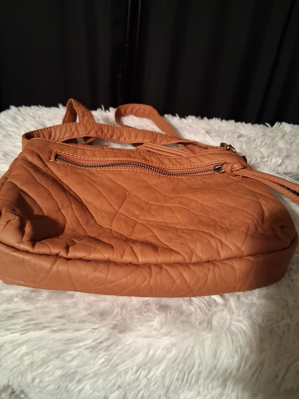 Bueno Tan Quilted Shoulder Bag with Front Zip